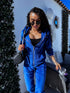Two-piece, velvet suit "SPRING" - DARK BLUE